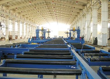 Roller Conveyor Line Produksi Heavy Duty, 2,5 T / m Memuat Transfoming H Beam Line