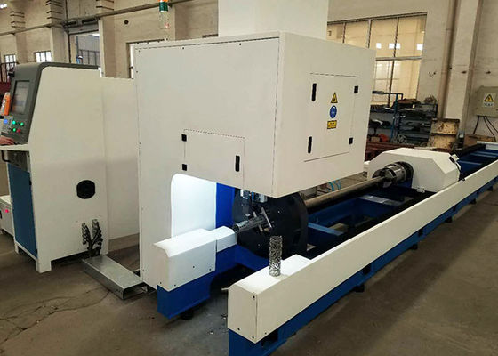 Mesin pemotong laser serat pipa CNC otomatis 4KW Kecepatan pemotongan tinggi 1070nm Gelombang