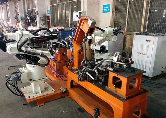 Sistem Pengelasan Robotik untuk Kerangka Sepeda Listrik / Sepeda Motor RWS Seri Stasiun Pengelasan Robotik dengan 6 Axis Kawasaki Robot Arm