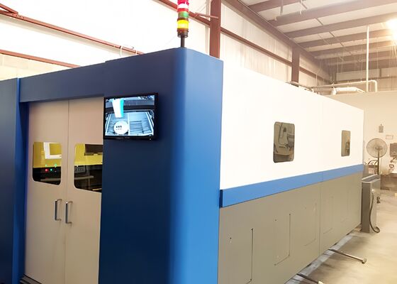 Mesin Potong Laser Serat Berdaya Tinggi Tertutup Penuh dengan Meja Pertukaran 3KW-20KW